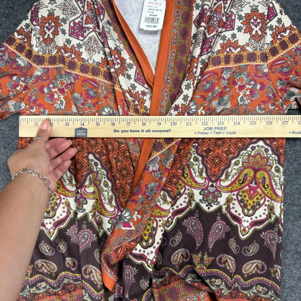 Flying‎ Tomato Open Front Cardigan, Paisley Print, Boho, Colorful, Womens